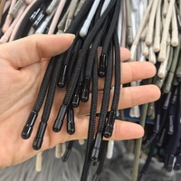 Cordon de serrage personnalisé rond en gros pour sweats à capuche corde en polyester de coton tressé avec pointe en dentelle pour vêtements