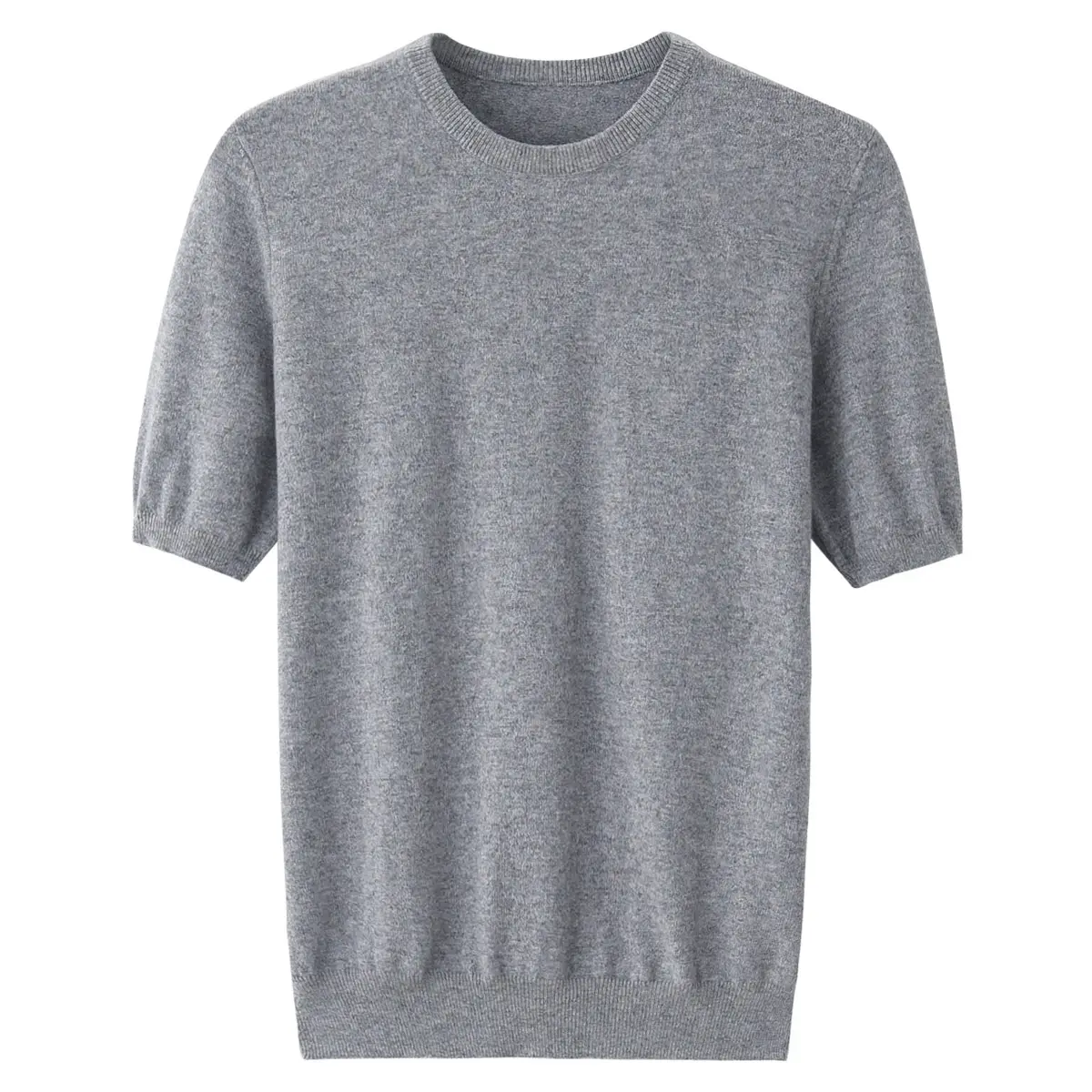 Yeni tasarım 5 kaşmir örme kumaş ekip boyun T-shirt 95 pamuk tarzı yaz aylarında erkekler için