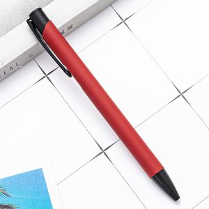 <b>Matte</b> <b>Rubber</b> Coated Straight Aluminum Click Gel Ink Pen, 8 Colors Minimalist Retractable Signature Pen Custom Logo - Product Image 6