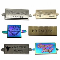 Étiquettes de sac en métal écologiques et tendance avec logo personnalisé, accessoires de sac à main, quincaillerie de bagage, plaques nominatives personnalisées à motif lettres