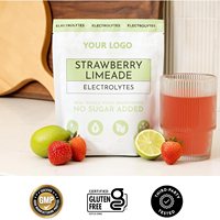 Poudre d'électrolytes hydratante au goût naturel de fraise et de lime, marque privée, pour la récupération sportive et l'apport en énergie