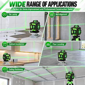 Nivel Láser DERUIDA 4D de 16 Líneas, Inalámbrico, Portátil, con Batería de Iones de Litio, Nivelación Automática, Nivel Láser de Líneas Cruzadas - Product Image 3