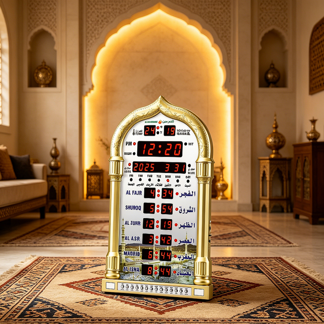 Single Face Digital Time Clock Azan for Living Room Home Decoration Eid Ramadan Gifts for Mosque Prayer Wall From Arab Islam