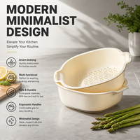 Cesta Innovadora para Lavar Frutas y Verduras, Plástico de Grado Alimenticio, Construcción Duradera, Perfecta para Ensaladas