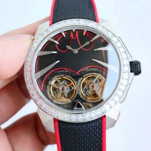 Reloj de Pulsera Mecánico para Hombre, con Caja Plateada, Cristal de Zafiro Doble, Tourbillon, Correa Amarilla y Negra, para Uso Diario y Casual - Product Image 2