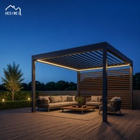 Store banne latérale HESIWEI pour pergola à lames en aluminium, écran zippé pour l'extérieur, protection de l'intimité