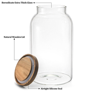 Multi Functional Wide Mouth Cylindrical High Grade Durable Vessel Kitchen <b>Rice</b> Large Storage <b>Containers</b> Big Glass Jars - Product Image 2