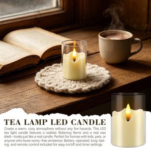 Flameless Flickering LED Pillar Candles Battery Operated Plastic for Festive Home Decor for Christmas Parties Diwali Birthdays - Product Image 2