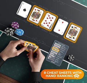 Tapis de poker pour casino, pour jusqu'à 10 joueurs, soirées de jeu à domicile, tapis de poker - Product Image 3
