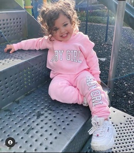 KY – survêtement rose maman et moi enfants, sweat à capuche, jogging, survêtement imprimé femmes, sweat à capuche, soie, écran imprimé, Spandex/coton, vente en gros - Product Image 2