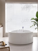 Baignoire Balnéo Autoportante Moderne en Acrylique de Luxe avec Vidange, Écologique, Design de Massage pour Bain Profond, Idéale pour Salles de Bain Haut de Gamme