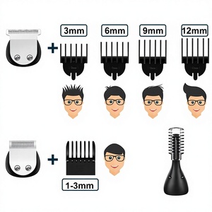 Kit de toilettage 6-en-1 pour hommes, tondeuse à cheveux de précision sans fil, tondeuse corporelle, étanche, rechargeable par USB, lame en acier inoxydable IPX7 - Product Image 1