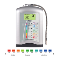 BAWELL Ioniseur d'eau à 5 plaques plaqué platine, machine à eau alcaline à 3 niveaux, 110V/220V, certifié CE, argenté, fournitures de santé
