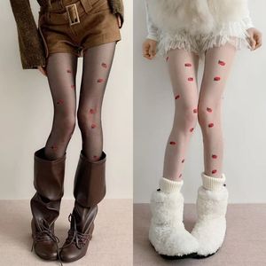 Strawberry Pattern Sheer Pantyhose 0D Ultra Thin Women's Tights For Four Seasons Milky White Black - Product Image 1