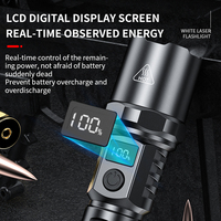 Lampe Torche Rechargeable d'Extérieur avec Écran LCD, Lumière Puissante et Super Lumineuse, Corps en ABS, pour Urgence, Type Canon Laser