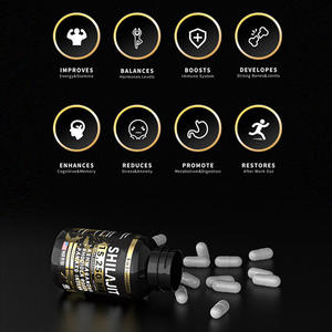 Complément alimentaire super-aliment 8-en-1 Shilajit de l'Himalaya <span class=keywords><strong>avec</strong></span> oligo-éléments Capsules de Shilajit pour hommes et femmes pour la vitalité et la cognition - Product Image 6