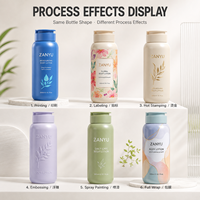 Bouteille cylindrique en PE de 300 ml avec bouchon à clapet, étiquetage, impression par estampage à chaud pour shampoings pour animaux, gels douche, lotions, soins pour bébés, emballages cosmétiques