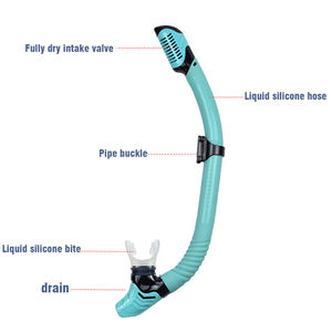 Toptan su geçirmez silikon yetişkin şnorkel ekipmanları anti-dalga solunum tüpü ile kuru dalış solunum cihazı - Product Image 6