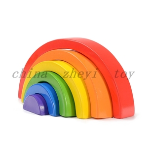 Factory Direct Sale Kids Toys Wooden Small Rainbow Building Blocks Toys in China Wholesale Education Baby Toys Games Parts