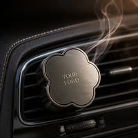 Désodorisant floral en zinc pour voiture, clip d'aromathérapie avec logo personnalisé, ornement parfumé pour intérieur