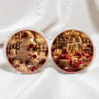 Ensemble de pièces de monnaie en cuivre jumelées personnalisées, impression UV 2D, souvenir de mariage, médaille cadeau personnalisée avec image exclusive