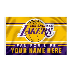 Personnalisé toutes les équipes sportives <span class=keywords><strong>La</strong></span> Lakers Polyester tissu 3x5ft NBATeam drapeaux - Product Image 3