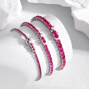 Bracciale Unisex 2mm 925 in argento Sterling singola fila 5A Cubic zircone bracciale Tennis <span class=keywords><strong>uomo</strong></span> <span class=keywords><strong>e</strong></span> donna Hip Hop Full Row Diamond - Product Image 5