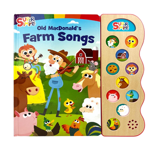 Tableau sonore interactif pour l'apprentissage précoce, thème ferme, avec boutons à presser, contenant des comptes-rendus et des chansons classiques sur les animaux de la ferme, éducatif et robuste - Product Image 1