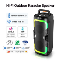 Système de sonorisation extérieur double 4 pouces 30W pour karaoké 5.4 avec lumières LED RGB, micro intégré, caisson de basses Party Box 3000-5000mAh