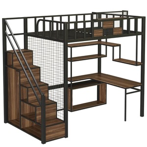 Struttura Letto a Soppalco in Metallo Personalizzabile con Scrivania e Libreria Arredamento su Misura per Mansarda o Loft - Product Image 6