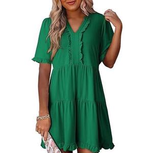 Venta al por mayor estilo de explosión tendencia <span class=keywords><strong>moda</strong></span> atmósfera color puro Borde de <span class=keywords><strong>hongo</strong></span> vestido cómodo para mujeres niñas - Product Image 4