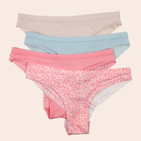 Celana Dalam Wanita Custom Low Rise Bermotif, Bahan Rajut Elastis Tinggi, Cepat Kering, Tanpa Jahitan