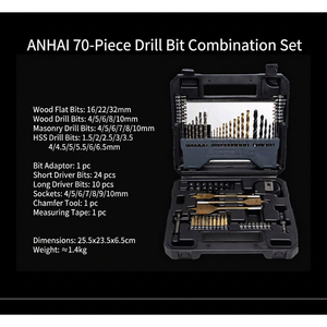 70Pcs <b>Drill</b> <b>Bit</b> Kit Professional Metal <b>Drill</b> Set with Compact Case (Full Size Range for DIY & Construction) - Product Image 1