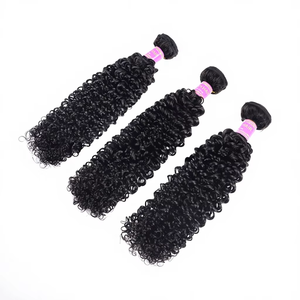 Extensiones de Cabello Brasileño Rizado Jerry/<span class=keywords><strong>Kinky</strong></span> <span class=keywords><strong>Curly</strong></span>, Doble Trama a Máquina, Envío Global, Venta al Por Mayor - Product Image 2