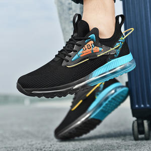 Chaussures de marche respirantes à lacets en maille à la mode légères pour hommes avec coussin antidérapant et durable pour tenue décontractée - Product Image 6