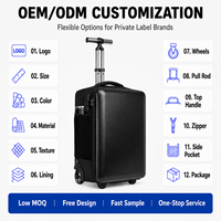 Valise trolley hybride personnalisée en polyester, souple et rigide, légère, pour voyage d'affaires, bagage à roulettes