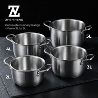 Ensemble de casseroles de cuisine haut de gamme en acier inoxydable, 4 pièces, avec corps empilable, gain de place de 75 %, avec couvercles en acier durables