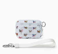 Dompet Kartu Kredit Motif Kotak-kotak dengan Logo Kustom, Dompet Koin, Dompet Tangan Nilon Portabel, Tas Kecil Wanita