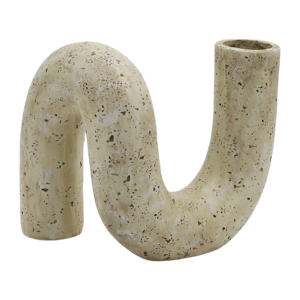 Vaso in resina a forma di S, design moderno scolpito per l'arredamento del soggiorno. - Product Image 3
