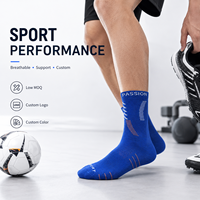 Chaussettes de sport professionnelles pour hommes, tricotées, antidérapantes, avec semelle massante, antibactériennes, en Spandex/Nylon/Coton, collection automne Elite