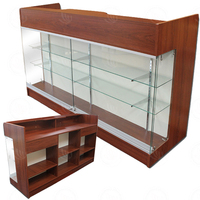 Vitrine de présentation de vente au détail Ledgetop blanche avec éclairage LED, vitrine en verre avant pour comptoirs de présentation de vente au détail