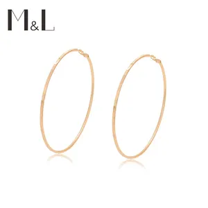 ML231027-1 Xuping Bijoux 18k or Géant boucle d'oreille cerceaux mode charme boucles d'oreilles bijoux cuivre gros boucles d'oreilles