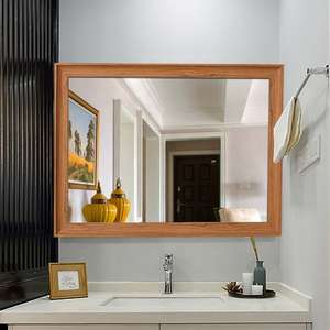Wholesale Modern Solid Wood Frame Wall <b>Mirror</b> | <b>Rectangular</b> Bathroom Vanity <b>Mirror</b> for Home Decor & Hotel Use - Product Image 4