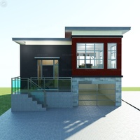 Maison préfabriquée moderne écologique de 135 m² avec patio et pergola, 2 chambres, grand garage