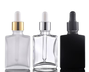 Matte Black 30ml 50ml 100ml clear Essential Oil Flat Empty Glass <b>Dropper</b> <b>Bottles</b> Frosted Flat Liquid Glass <b>Bottle</b> for Cosmetic - Product Image 3
