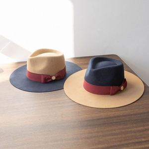 Sombrero Fedora Unisex de Fieltro 100% Lana, Diseño Moderno 2025, Dos Tonos, Ala Ancha, Corona en Forma de Lágrima, para Fiestas, Jazz y Actividades al Aire Libre - Product Image 4
