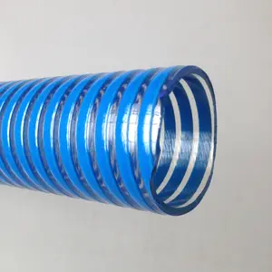 Tuyau d'aspiration Flexible en plastique PVC robuste en spirale, tuyau d'aspiration de pompe à eau de tout pouce
