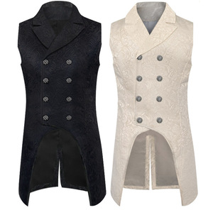 Chaleco Largo Victoriano, Chaqueta Gótica, <span class=keywords><strong>Ropa</strong></span> Medieval para <span class=keywords><strong>Hombre</strong></span>, Chaleco Retro Punk para Fiesta de Halloween, Ecowalson - Product Image 4
