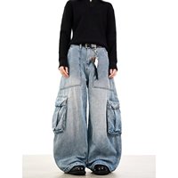 Jean Hakama pour homme, coupe ample, style samouraï, en denim, avec empiècements, style japonais, vente en gros