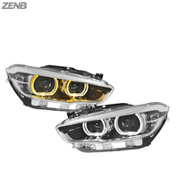 Phares LED ZENB pour BMW Série 1 F20 2015-2018, mise à niveau avec DRL jaunes et blancs, phares à double lentille convertibles